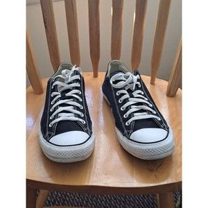 Preown Converse Chuck Taylor All Star Black/White Low Top Sneakers M9166 Size 13